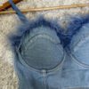 Denim fur bustier - Image 2