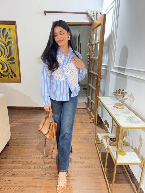 Crochet pearl work shirt