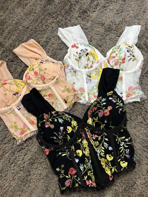 Dreamy embroidered boned corsets