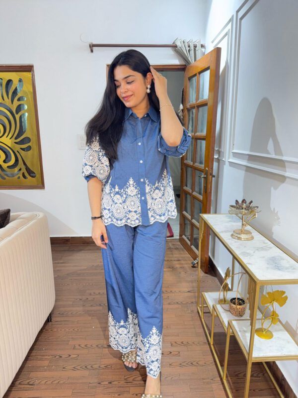 Riya denim embroidered coord - Image 2