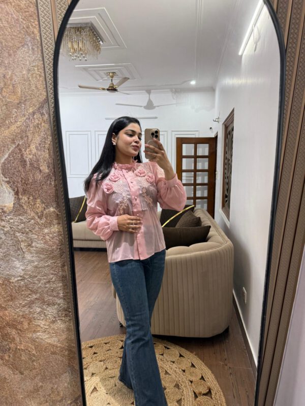 Amavi rose embellished shirt - Image 4