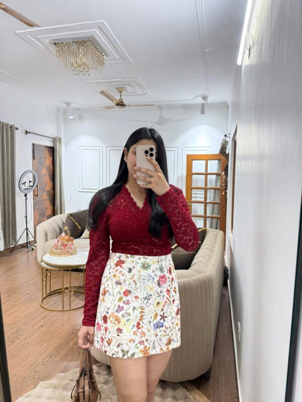 Printed skirt with skorts