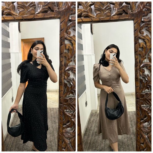 Bodycon ruched dress with floral choker