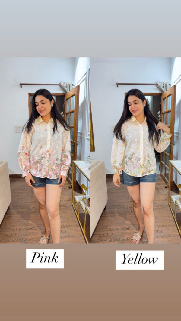 Floral thread work shirt - Image 9