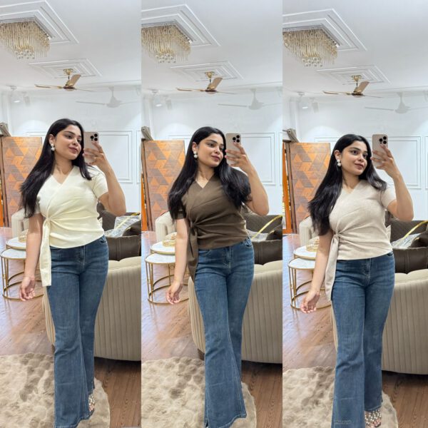 Knitted wrap top - Image 2