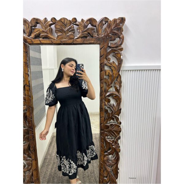 sayra embroidered smocked dress