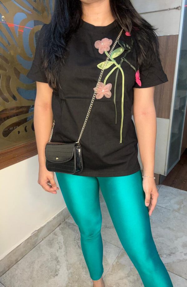 Embroidered flower top