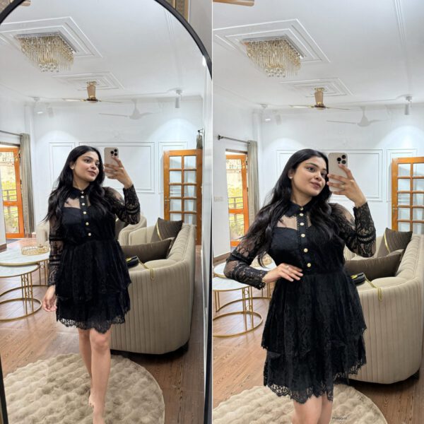 Nira lace buttoned dress