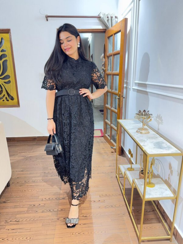 Crochet belted dress