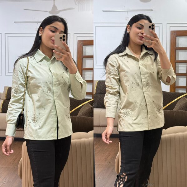 Cotton embellished shirt - Image 2