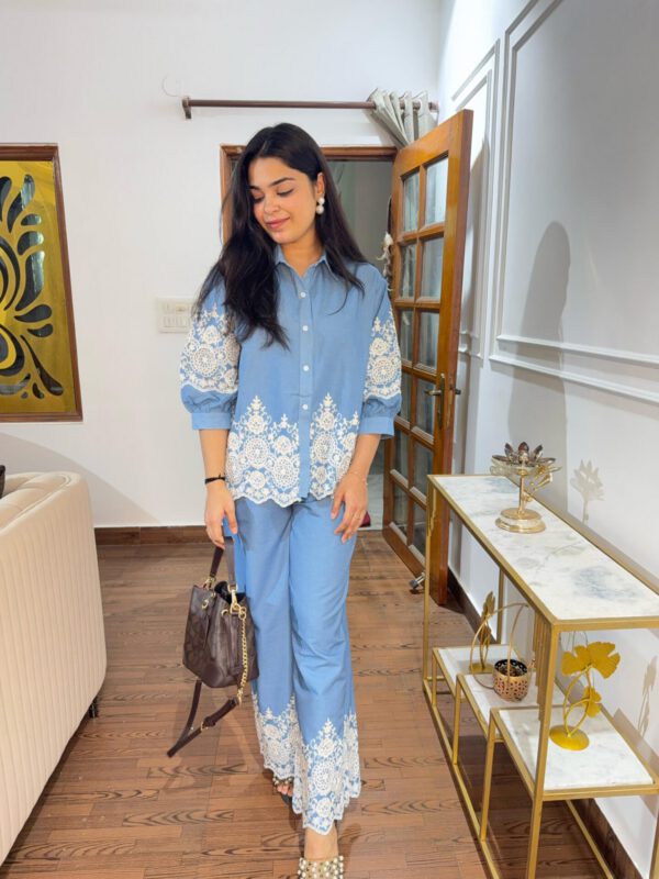 Riya denim embroidered coord - Image 4