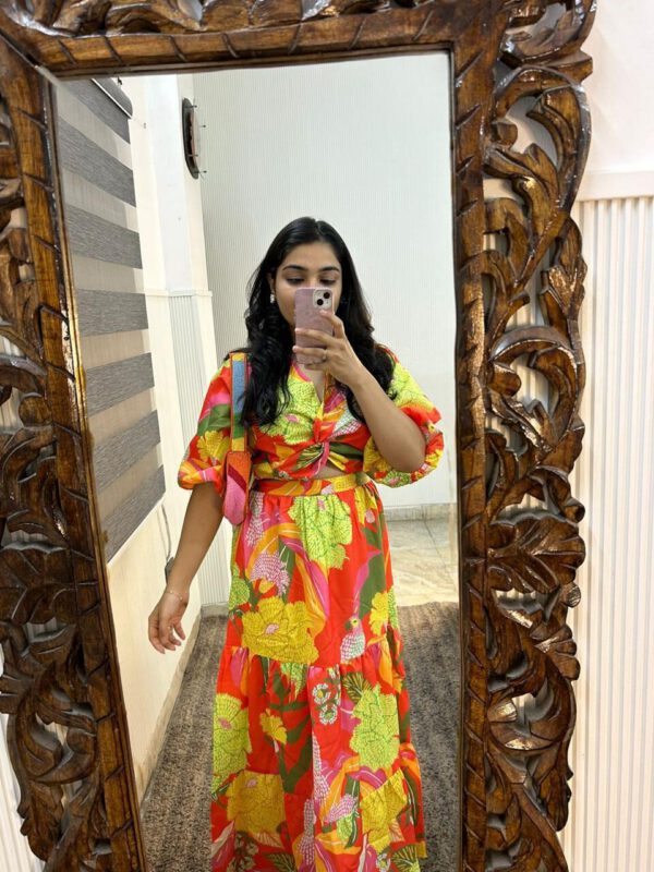 Printed long maxi dress - Image 4