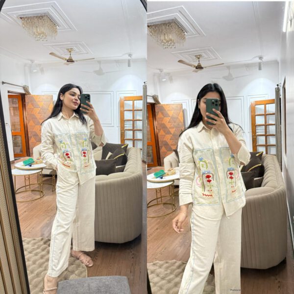 Tara embroidered linen coord set