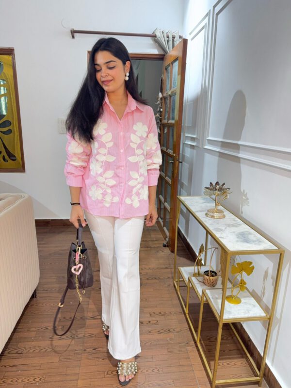 Ammy striped flower embossed shirt - Image 4