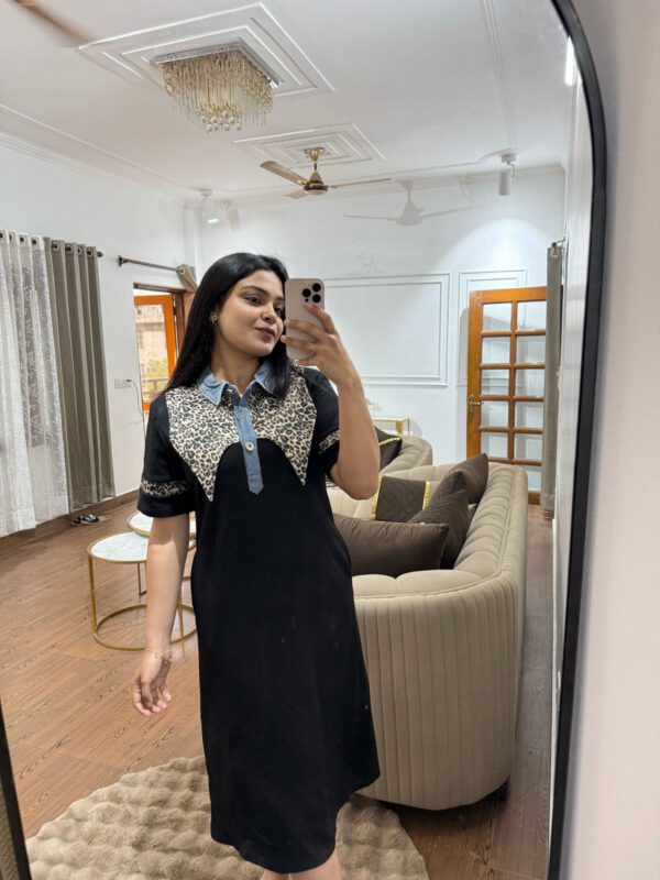 Denim collared dress - Image 2