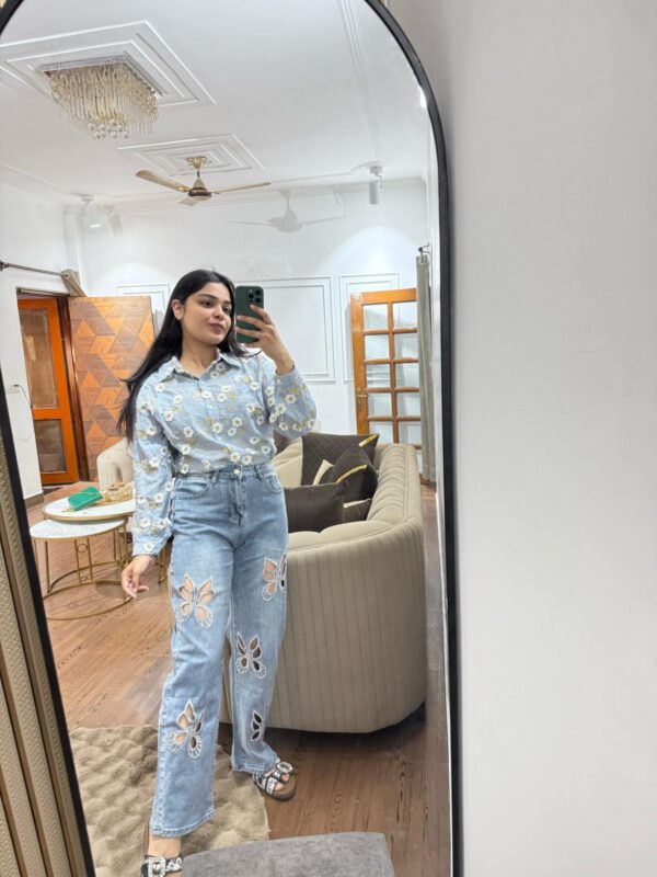 Butterfly cutout jeans