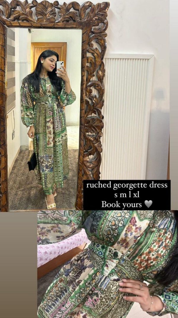 Ruched georgette dress - Image 3