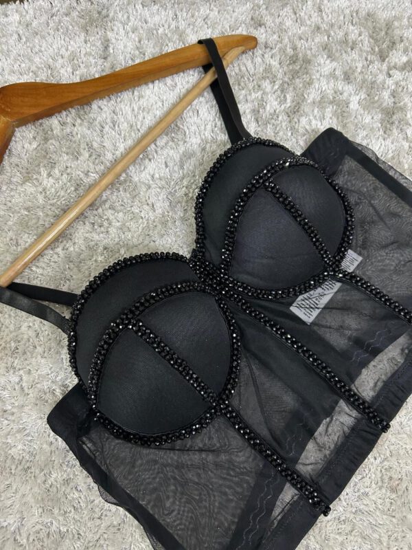 Embellished boned corset bustier - Image 3