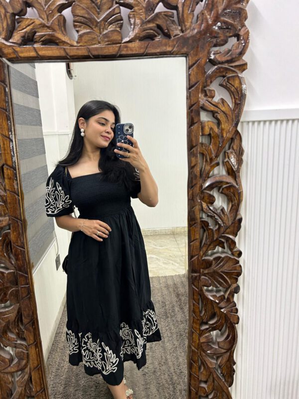 sayra embroidered smocked dress - Image 3