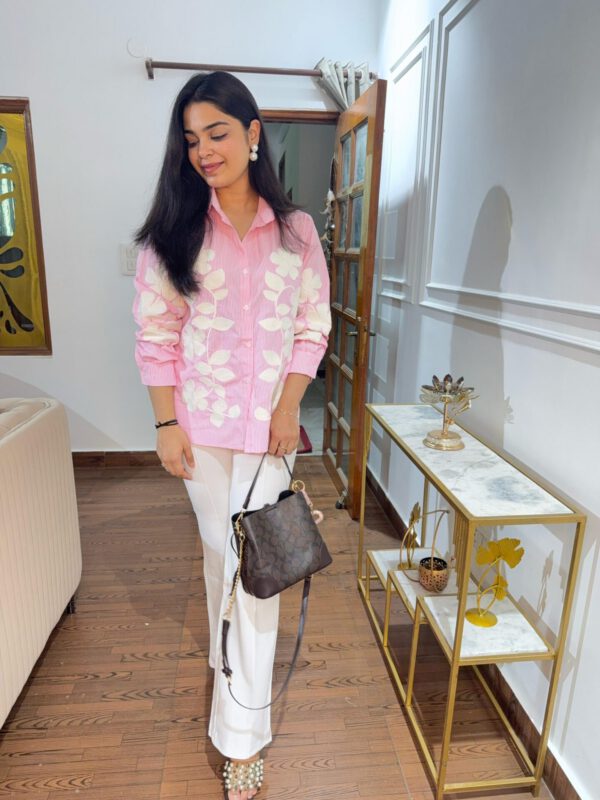 Ammy striped flower embossed shirt - Image 3