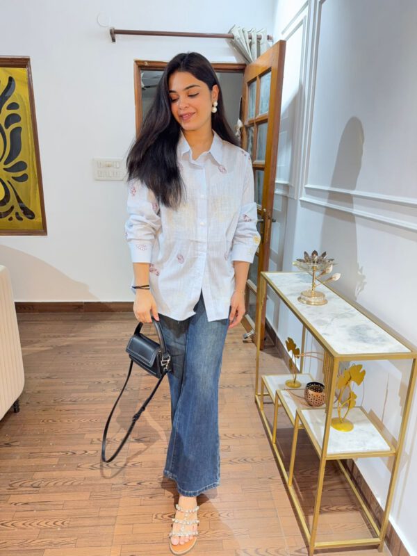 Linen shirt with embellishments - Image 2