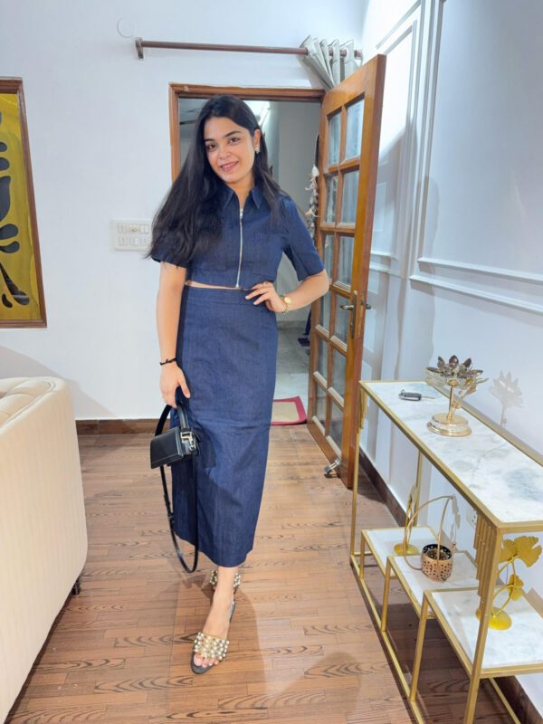 Denim skirt set