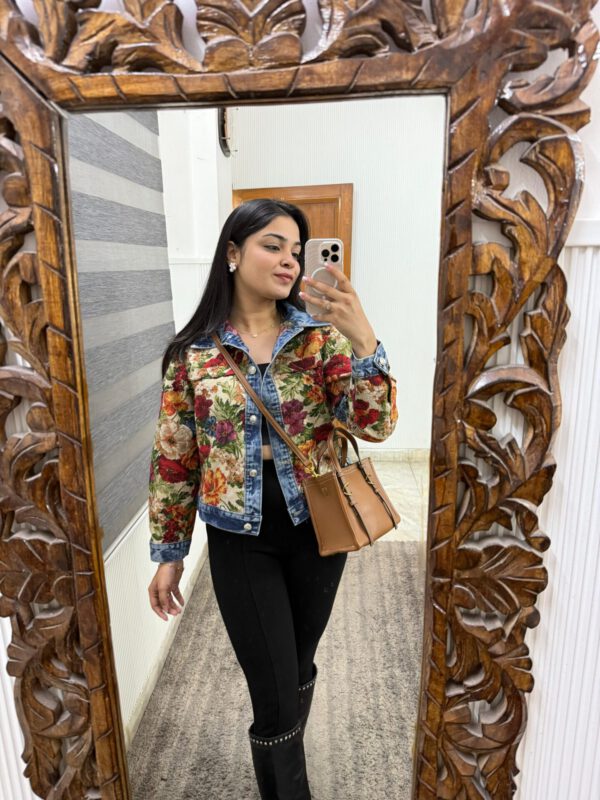 Colorful printed denim jacket - Image 2
