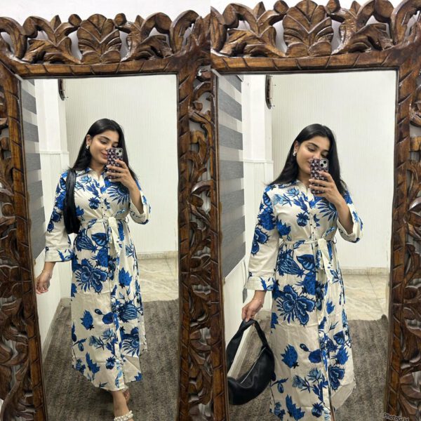 Printed shirt dress