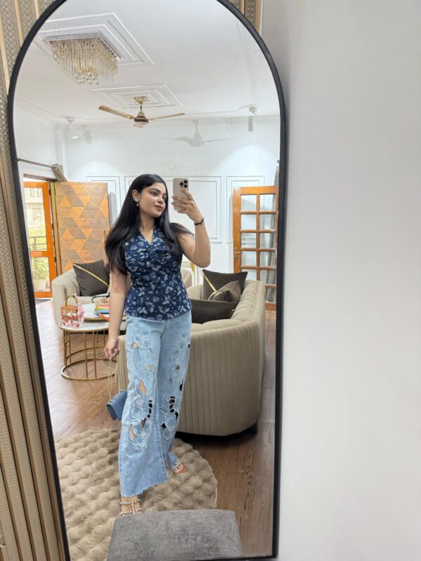 Flower cutout denim - Image 3