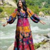 Colorful maxi button down dress - Image 3