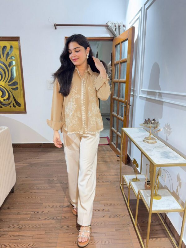 Azah moss imported embroidered shirt