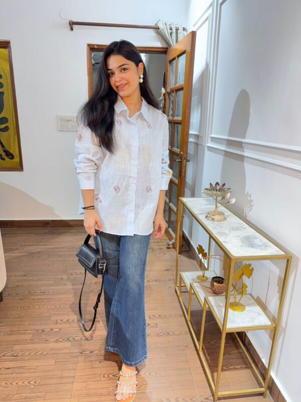 Linen shirt with embellishments