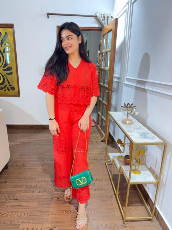 Noor schiffli cropped coord set - Image 3
