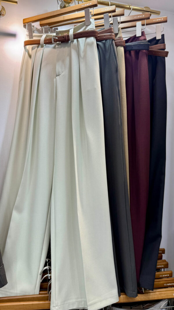 Korean highwaisted pants with belt - Image 4