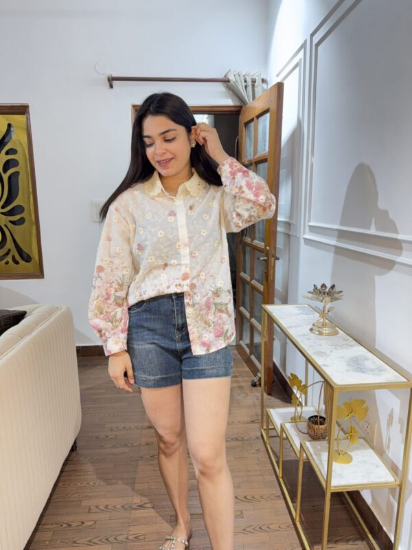 Floral thread work shirt - Image 3