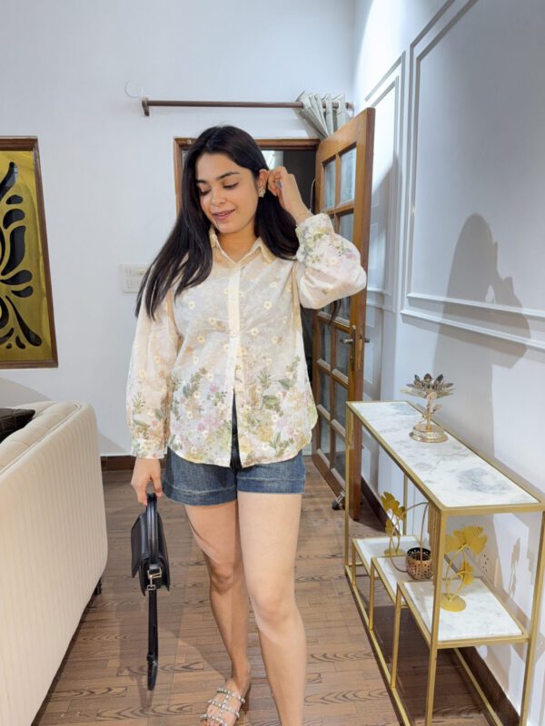 Floral thread work shirt - Image 4