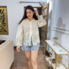 Floral thread work shirt