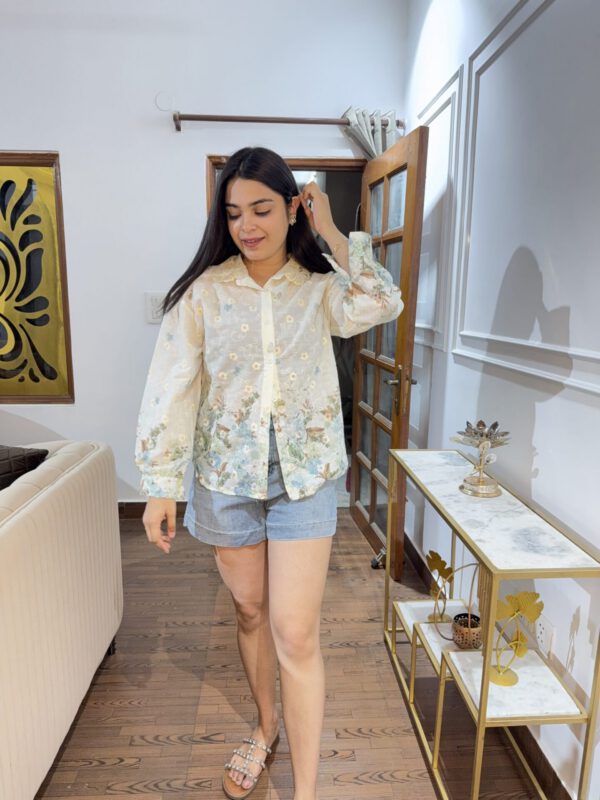 Floral thread work shirt