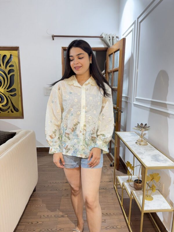 Floral thread work shirt - Image 7