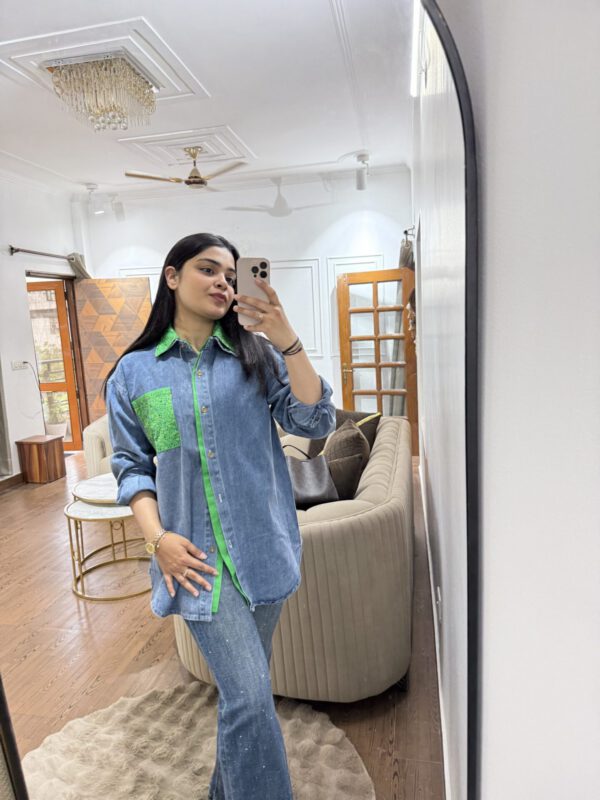 Crystal colourful denim shirt - Image 4