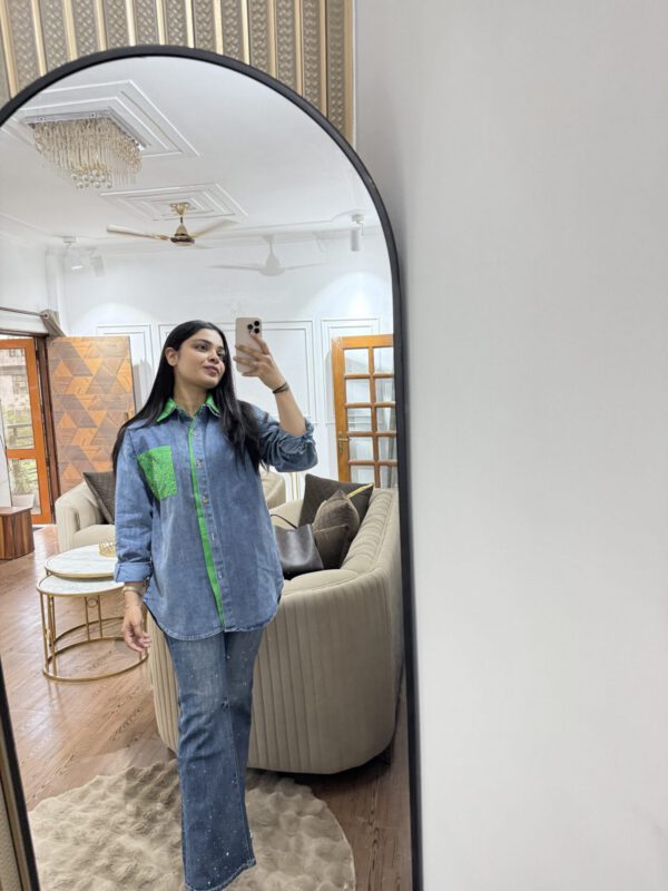 Crystal colourful denim shirt - Image 2
