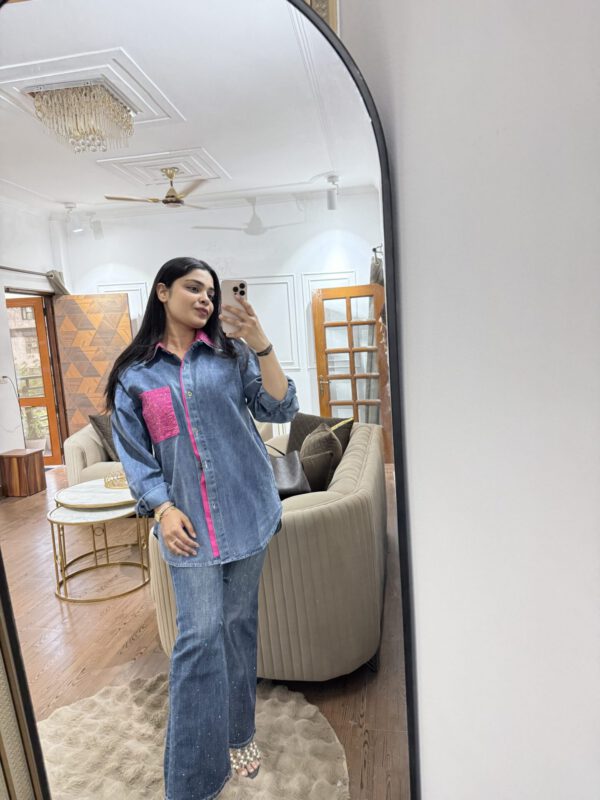 Crystal colourful denim shirt - Image 3