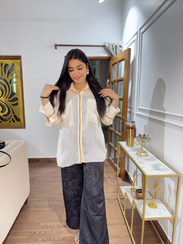 Sequin satin shirt - Image 3
