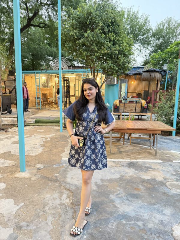 Ashi denim embroidered dress