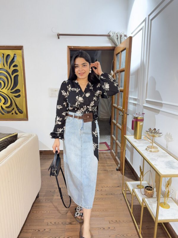 Denim belted skirt - Image 2