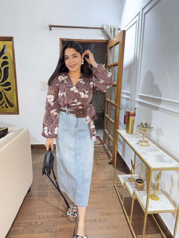 Ira printed wrap tops - Image 2
