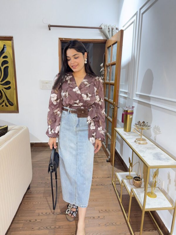 Ira printed wrap tops - Image 3