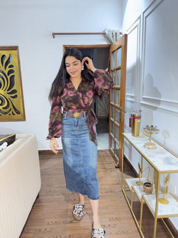 Denim belted skirt - Image 5