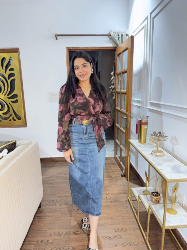 Ira printed wrap tops - Image 4