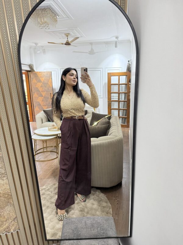 Korean highwaisted pants with belt